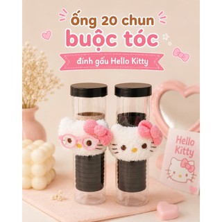 Buộc Tóc Đính Gấu Hello Kitty Ống 20 Chun  – Dễ Thương Và Tiện Lợi.