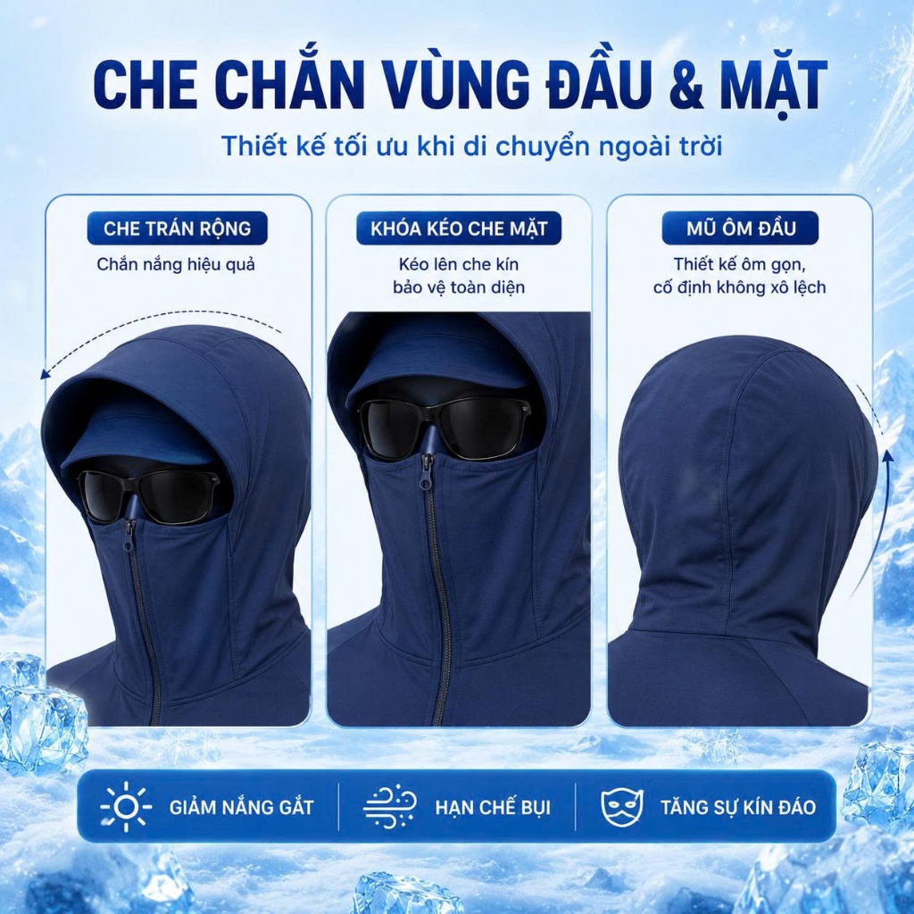 Áo Chống Nắng Nam Nữ 2 Lớp Chống Tia UV, Thun Lanh Co Giãn Thoáng Khí, Áo Khoác Form Unisex  M29