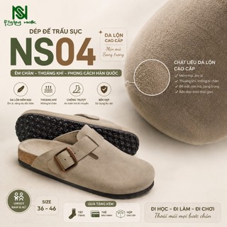 Dép Đế Trấu Sục NS04 Nam Nữ Unisex Quai Ngang Đi Học Đi Làm Đi Chơi Thoải Mái, Lịch Sự