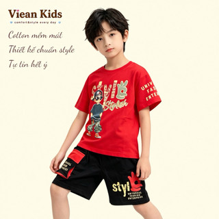 Bộ Quần Áo Thun Cotton 4 chiều Cao Cấp Mịn Mát Tay Ngắn Bé Trai  từ 13 - 27Kg - hãng YOKO