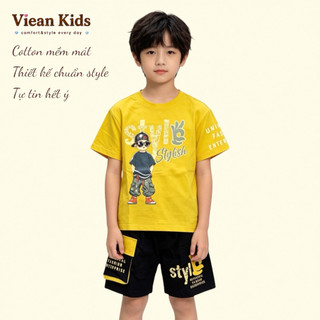Bộ Quần Áo Thun Cotton 4 chiều Cao Cấp Mịn Mát Tay Ngắn Bé Trai  từ 13 - 27Kg - hãng YOKO