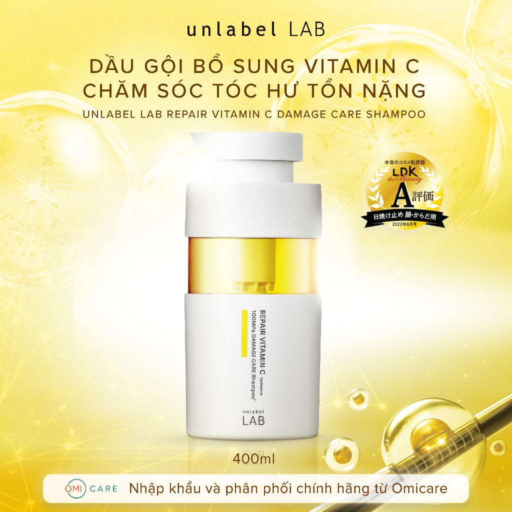 DẦU GỘI  BỔ SUNG VITAMIN C CHĂM SÓC TÓC HƯ TỔN DO NHUỘM UNLABEL LAB