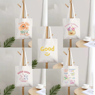 Túi tote có khóa in hình Cappybara hình hoa dễ thương túi vải canvas tote nhiều họa tiết hoạt hình thời trang tota0329