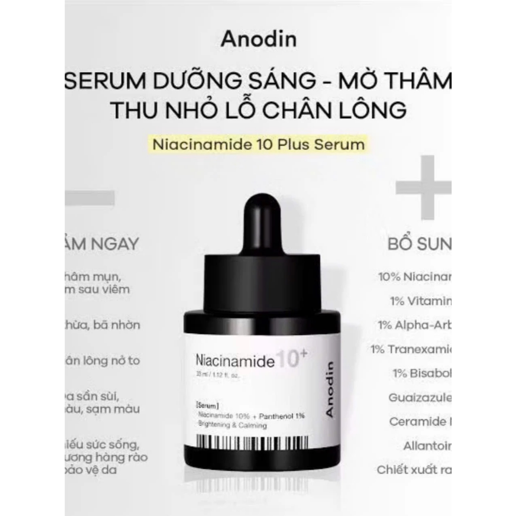 Tinh Chất Anodin Niacinamide 10+ Làm Trắng Và Thu Nhỏ Lỗ Chân Lông - Ever Queen