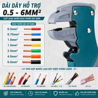 Kìm Tuốt Dây Điện 0.5-6mm² JCTOP EW5008 Mỏ Quạ Chuyên Dụng Tuốt Vỏ Dây Chính Xác Tiện Dụng