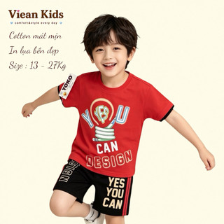 (Size từ 13-27kg)Đồ Bộ Quần Áo Thun Cotton 4 Chiều Cao Cấp Dành Cho Bé Trai Mùa Hè - hãng YOKO