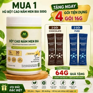 Bột nấm men bia vị vani 500g, bổ sung kẽm tự nhiên