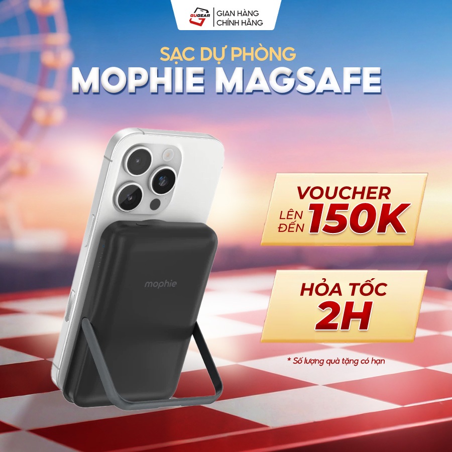 Sạc dự phòng Mophie MagSafe 10,000mAh Snap + Powerstation Stand - Thiết kế cao cấp, hỗ trợ sạc nhanh