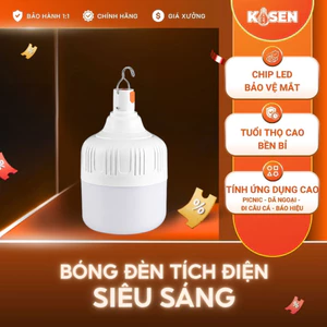 Đèn Treo Tích Điện Trụ Trắng 30W 50W 80W Sáng Mạnh, Sạc Nhanh, Nhỏ Gọn Dễ Mang Theo