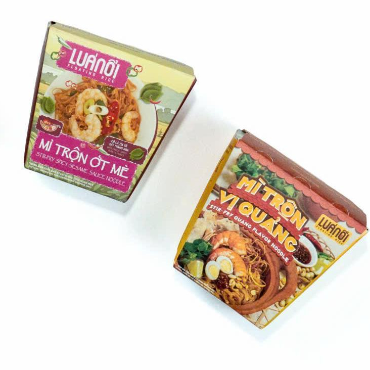 Mì Trộn Lúa Nổi AMANA Vị Ớt Mè / Vị Quảng Thơm Ngon Đậm Đà (Hộp giấy 85g)
