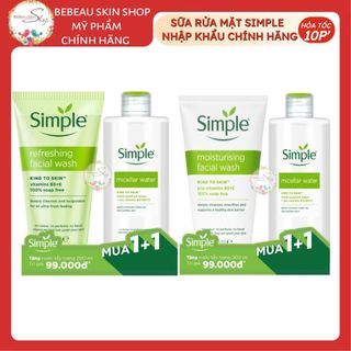 Sữa Rửa Mặt Simple Kind To Skin Moisturising Facial Wash và  Refreshing Facial Wash – 150ml