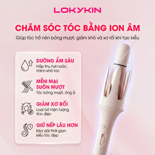 Máy uốn tóc xoăn tự động 6IN1 Lokykin, 3 trục thay đổi đường kính uốn 28/32/40mm và 1 đầu lược + 1 hippie + 1 dập phồng