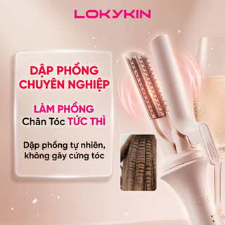 Máy uốn tóc xoăn tự động 6IN1 Lokykin, 3 trục thay đổi đường kính uốn 28/32/40mm và 1 đầu lược + 1 hippie + 1 dập phồng