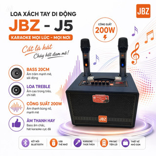 Loa Xách Tay Di Động JBZ -J5, Có Loa Bass 20cm, Loa Treble Cùng Với Mức Công Suất 200W Loa Có Âm Thanh Hay, Bass Ấm