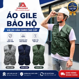 ÁO GILE BẢO HỘ TÚI HỘP KHÓA KÉO CAO CẤP – CHẤT VẢI DÙ VÂN CARO 2 LỚP LƯỚI | PHÙ HỢP PHƯỢT, CÂU CÁ, CÔNG TRÌNH, DÃ NGOẠI