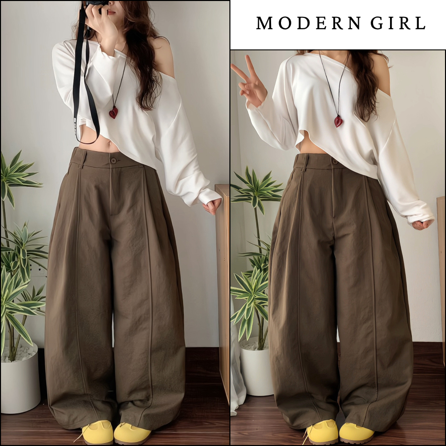 [ MỞ BÁN ] Quần Kaki Nhật Khoá, Quần Kaki Ống Rộng Khoá Kéo Lưng Chun Phong Cách Hàn Quốc Modern Girls | BigBuy360 - bigbuy360.vn