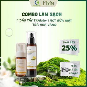 COMBO LÀM SẠCH: 1 CHAI BỌT RỬA MẶT 100ML+ 1 CHAI DẦU TẨY TRANG TRÀ HOA VÀNG 100ML