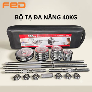 Bộ Tạ Tập Gym Tại Nhà Chất Liệu Gang Mạ Niken, Bộ Tạ 40Kg Điều Chỉnh Đa Năng Tay Cầm Qủa Táo Có Hộp