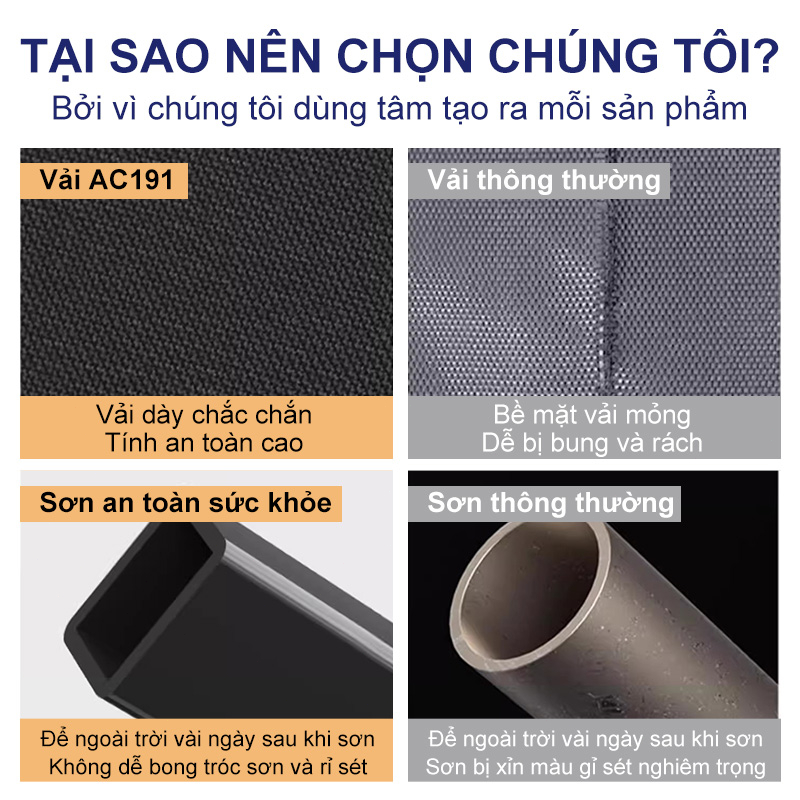 Giường gấp CONOCO vải Oxford thoáng khí tựa lưng 4 nấc nhẹ dễ mang theo