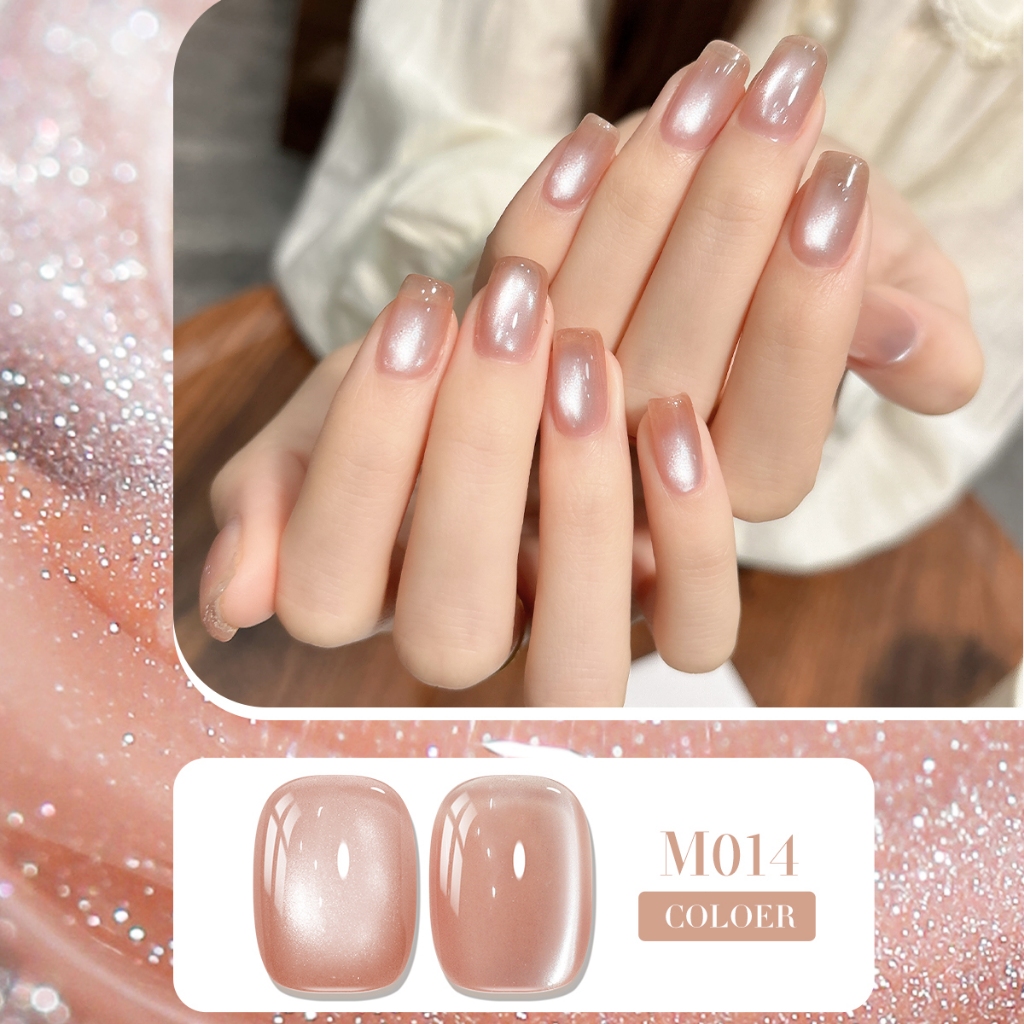 XEIJAYI 10ml - Sơn móng tay dạng gel mắt mèo màu hồng mới, thời trang và đa năng, thích hợp sử dụng trong salon.