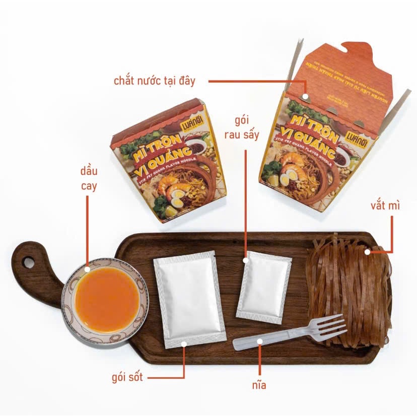 Mì Trộn Lúa Nổi AMANA Vị Ớt Mè / Vị Quảng Thơm Ngon Đậm Đà (Hộp giấy 85g)