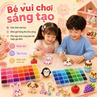 【✨ Sáng tạo thủ công】Bộ hạt xếp DIY cho trẻ em【Phiên bản mới thông minh】 | Bao gồm hạt màu sắc phong phú + bộ dụng cụ