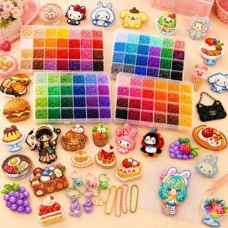 【✨ Sáng tạo thủ công】Bộ hạt xếp DIY cho trẻ em【Phiên bản mới thông minh】 | Bao gồm hạt màu sắc phong phú + bộ dụng cụ