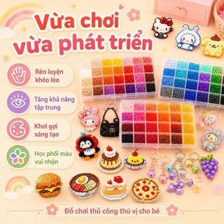 【✨ Sáng tạo thủ công】Bộ hạt xếp DIY cho trẻ em【Phiên bản mới thông minh】 | Bao gồm hạt màu sắc phong phú + bộ dụng cụ