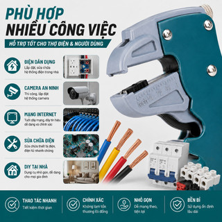 Kìm Tuốt Dây Điện 0.5-6mm² JCTOP EW5008 Mỏ Quạ Chuyên Dụng Tuốt Vỏ Dây Chính Xác Tiện Dụng
