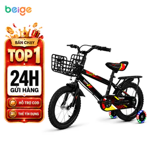 Xe đạp trẻ em Beige,Giỏ xe đạp miễn phí,Thích hợp cho chiều rộng từ 75cm-130cm,xe đạp cho bé 2 tuổi
