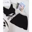 SET ÁO CROPTOP ĐẮP CHÉO CỘT NƠ PHỐI CHÂN VÁY ĐEN, SET ĐỒ NỮ SEXY | MEOINDAHOUSE