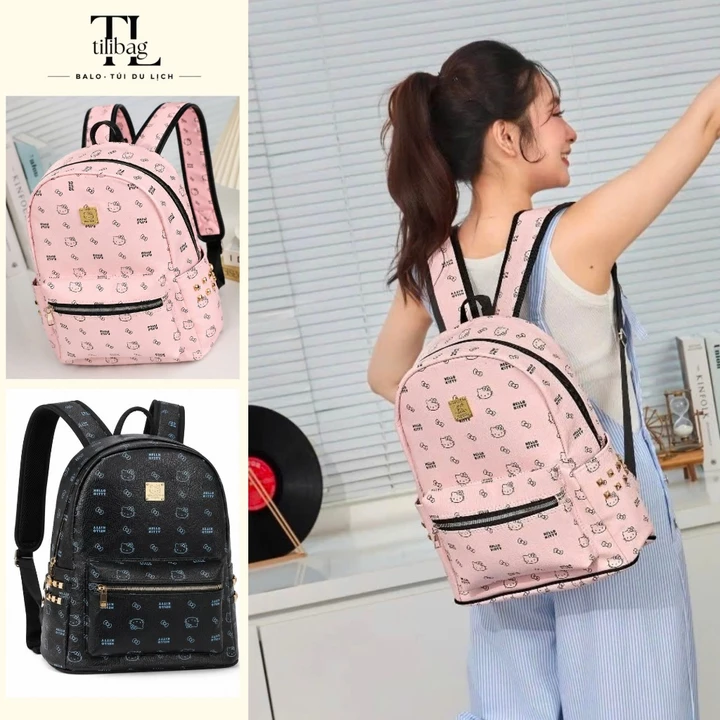 Balo hello kitty, balo da đựng laptop, balo đi học, balo nữ hàn quốc, cặp da nữ đi chơi phong cách trẻ trung (BL012)