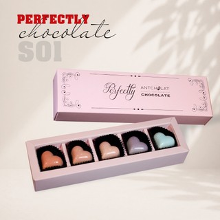 Socola Hộp Quà Antcholat Perfectly Chocolate S01 5 Trái Tim Pastel đắng dịu tan mượt Quà Tặng