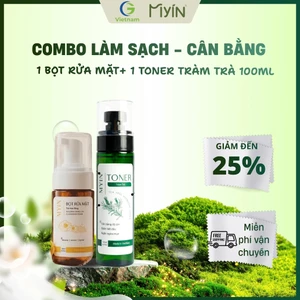 COMBO LÀM SẠCH- CÂN BẰNG: 1 CHAI BỌT RỬA MẶT TRÀ HOA VÀNG + 1 CHAI TONER MYIN 100ML