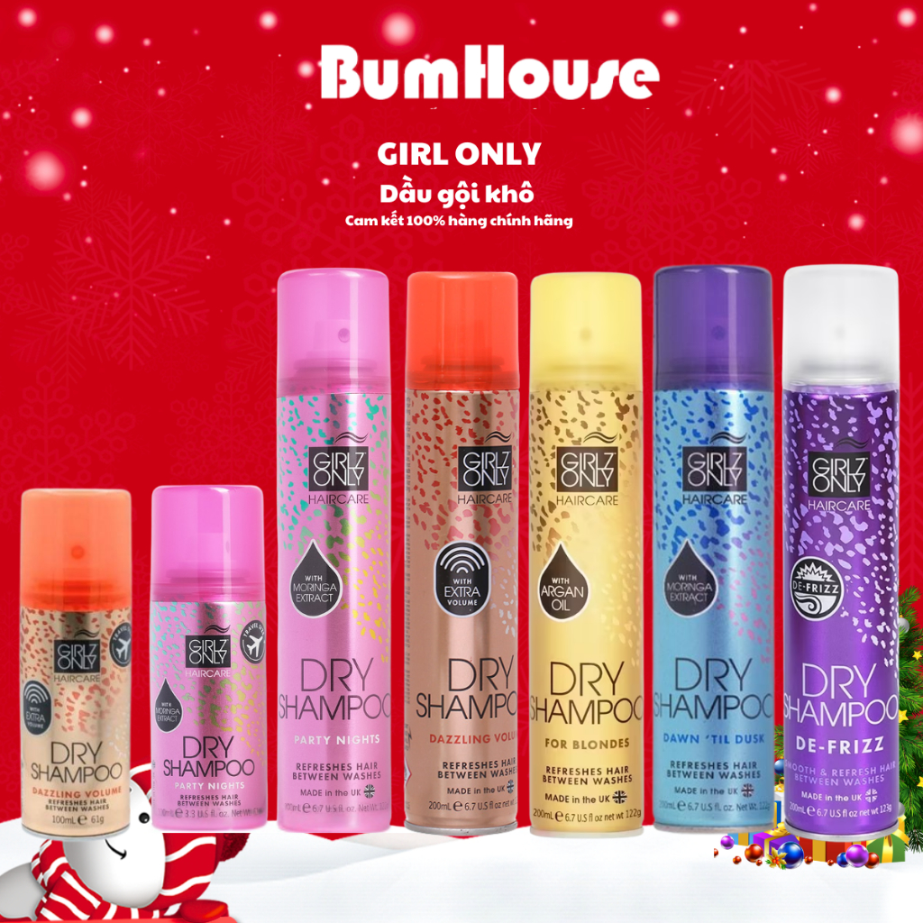 Dầu Gội Khô Girlz Only Party Nights/ Dazzling Volume /For Blondes 100ml 200ml