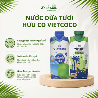 [HỎA TỐC] Nước Dừa Tươi Hữu Cơ Vietcoco 330ml - Xanhsam Natural & Organc
