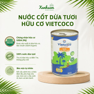 Nước Cốt Dừa Hữu Cơ Vietcoco 400m - Xanhsam Natural & Organic