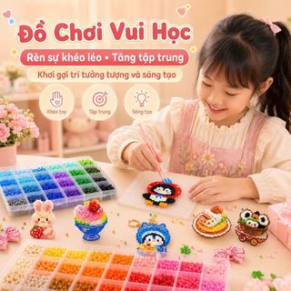 【Thủ công cho trẻ em】Bộ hạt xếp DIY cho trẻ em【Mẫu mới thông minh】 | Bao gồm hạt các màu + bộ dụng cụ + bảng xếp hạt