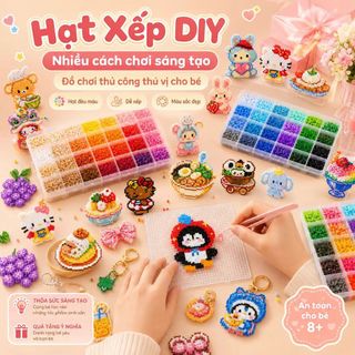 【Thủ công cho trẻ em】Bộ hạt xếp DIY cho trẻ em【Mẫu mới thông minh】 | Bao gồm hạt các màu + bộ dụng cụ + bảng xếp hạt