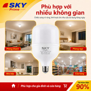 Bóng đèn LED trụ siêu sáng 10W 20W 30W 40W 50W 60W, tản nhiệt nhôm, tiết kiệm điện, đui E27,