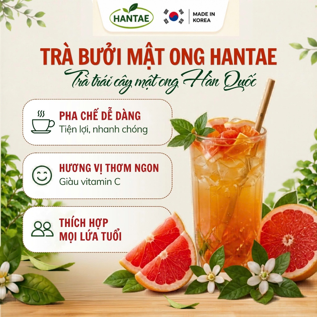 Trà Bưởi Mật Ong Hantae (Vị Đắng) -  Thức Uống Cho Người Sành