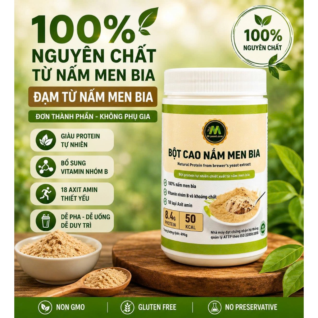 [COMBO MUA 1 TẶNG 4] - Bột nấm men bia, Protein tự nhiên và 18 axit amin thiết yếu, bổ sung chế độ ăn uống hàng ngày