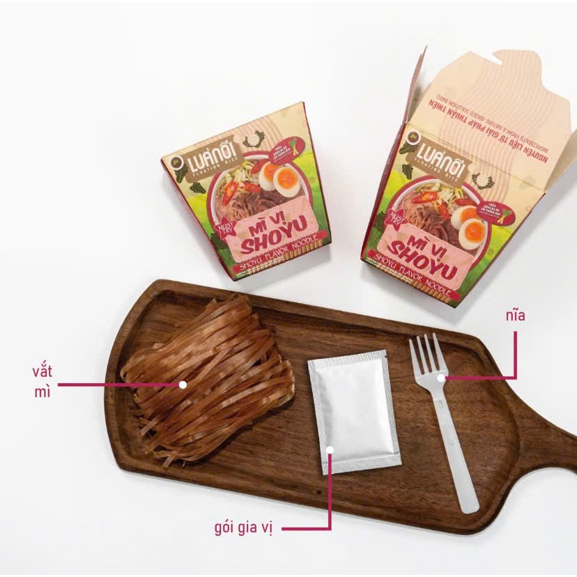 Mì Lúa Nổi AMANA Đậm Vị Shoyu & Cà Ri Thơm Cay (Hộp giấy 80g)