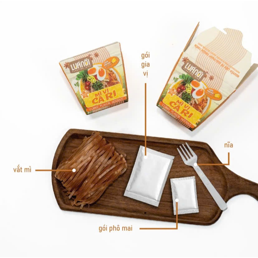 Mì Lúa Nổi AMANA Đậm Vị Shoyu & Cà Ri Thơm Cay (Hộp giấy 80g)