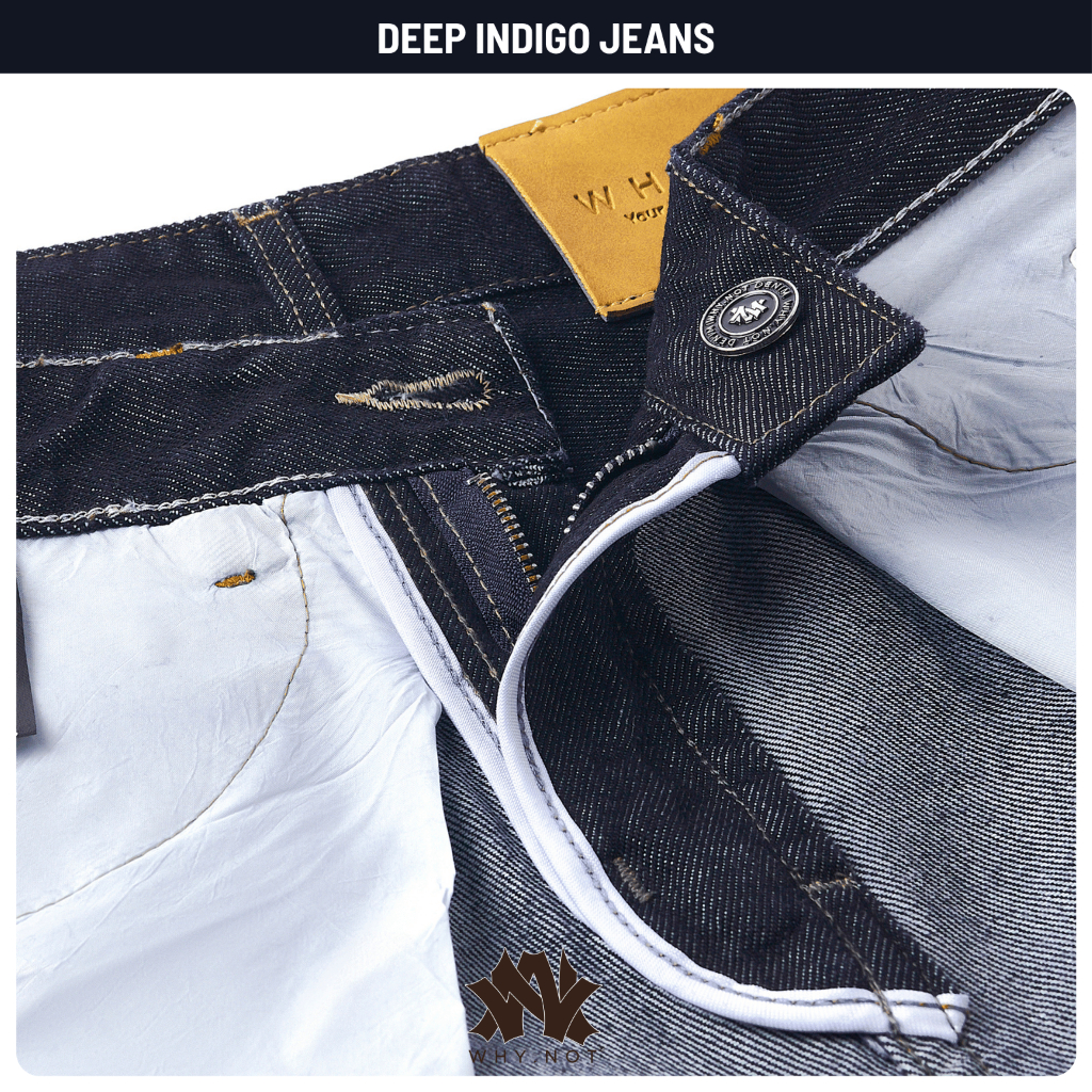 [Có Bigsize] Quần Jean Nam Màu Xanh Đen (Xanh Indigo đậm) - Quần Jeans Nam WHY NOT DEEP INDIGO