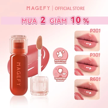[Mua2 Giảm 10%]MAGEFY Son bóng môi có độ bóng như gương, trong suốt như pha lê, cho đôi môi căng mọng và đủ ẩm L02 2.5g