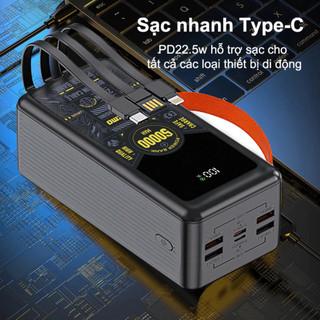Sạc Dự Phòng 50.000mah Kozmo KM05 Có Đèn Pin, Màn Hình Hiển Thị % Pin, Sạc 5-6 Lần Cho IP 14promax