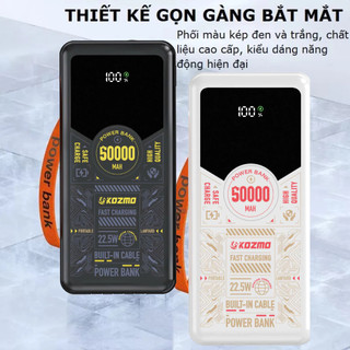 Sạc Dự Phòng 50.000mah Kozmo KM05 Có Đèn Pin, Màn Hình Hiển Thị % Pin, Sạc 5-6 Lần Cho IP 14promax