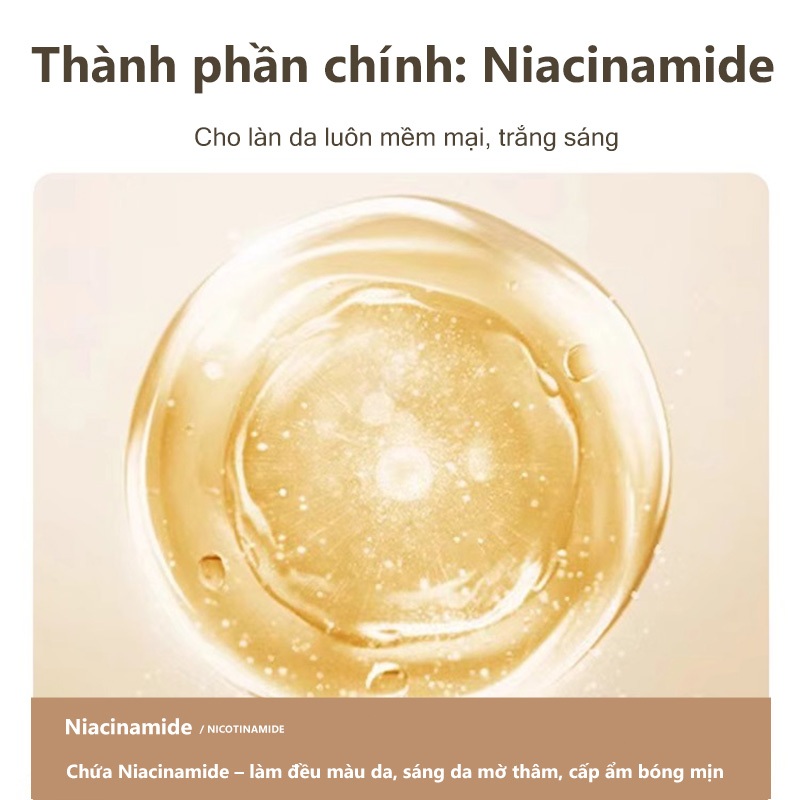 Kem dưỡng thể bùn trắng Niacinamide, cấp ẩm giữ ẩm, làm sáng da, cải thiện sắc tố da, mịn màng không dính nhờn,