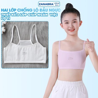 Áo lót nữ học sinh không đệm mút – Áo lá bé gái cotton lưới mềm thoáng khí cả ngày ZANABRA A108